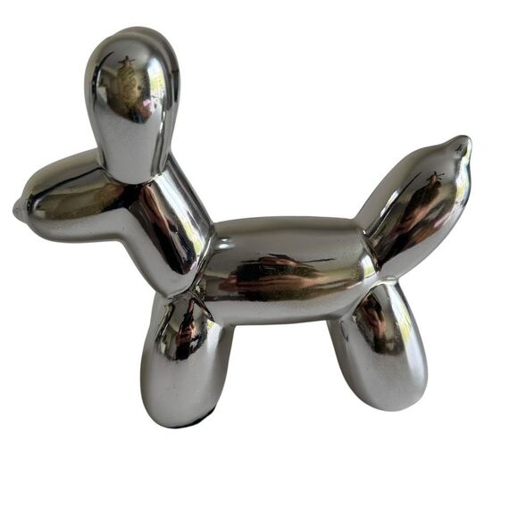 Ballon Dog Silver Sculpture Paper Weight - Picture 3 of 7